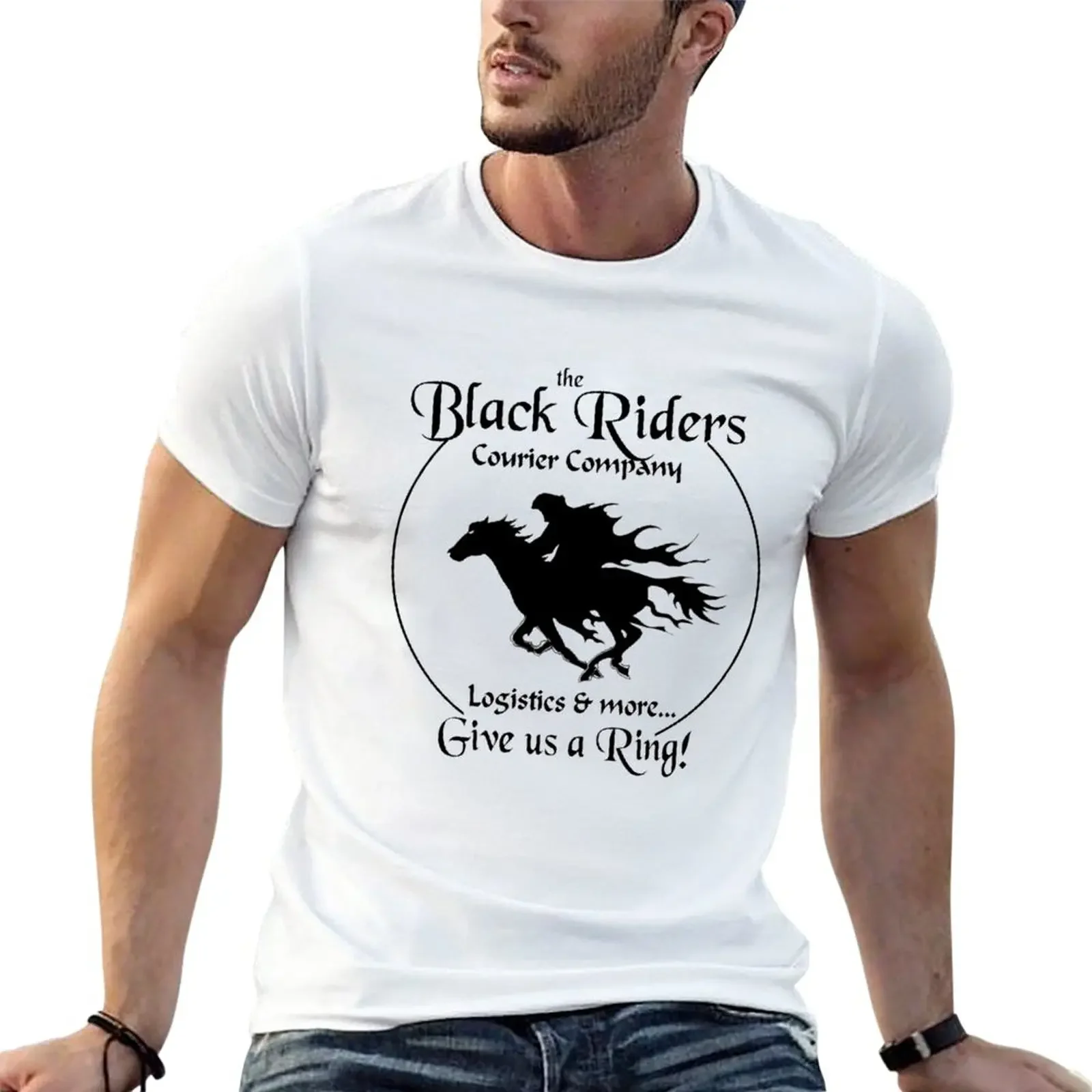 Black Riders Courier Company T-Shirt tops anime clothes oversizeds mens clothing