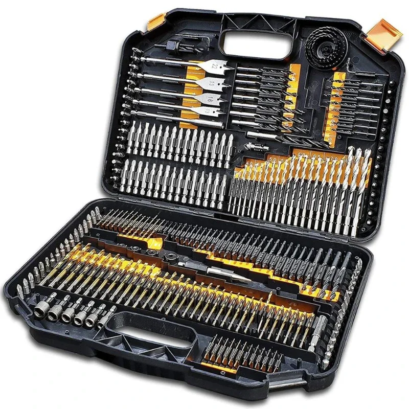 

246pc Combination Drill Bit Set Includes Titanium Twist bits Masonry Bits, Wood Drill Bits, Screwdriver Bits