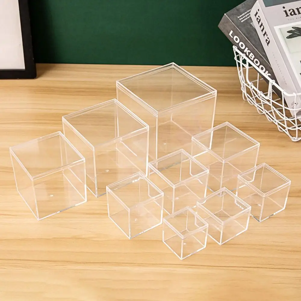 Durable Multi Size Storage Box Acrylic Square Display Box Dustproof Handmade Acrylic Jewelry Cosmetics Wedding Favor