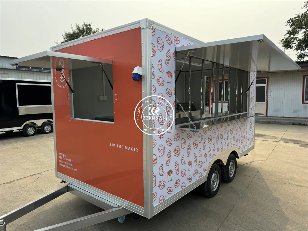 Customized Mobile Fast Food Carts Ice Cream Trailer with Fully Equipment Concession Pizza Hot Dog Truck Manufacturer