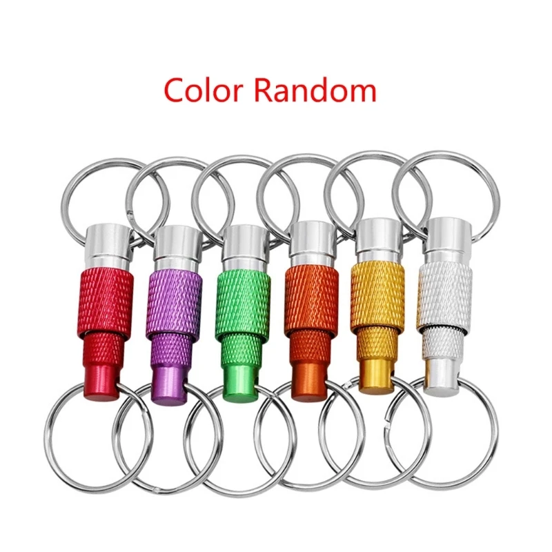 DONG Quick Release Detachable Pull Apart Keychains KeyRings Bulk DetachKeyHolder Spring Split Clip Snaps Lock,Color Random