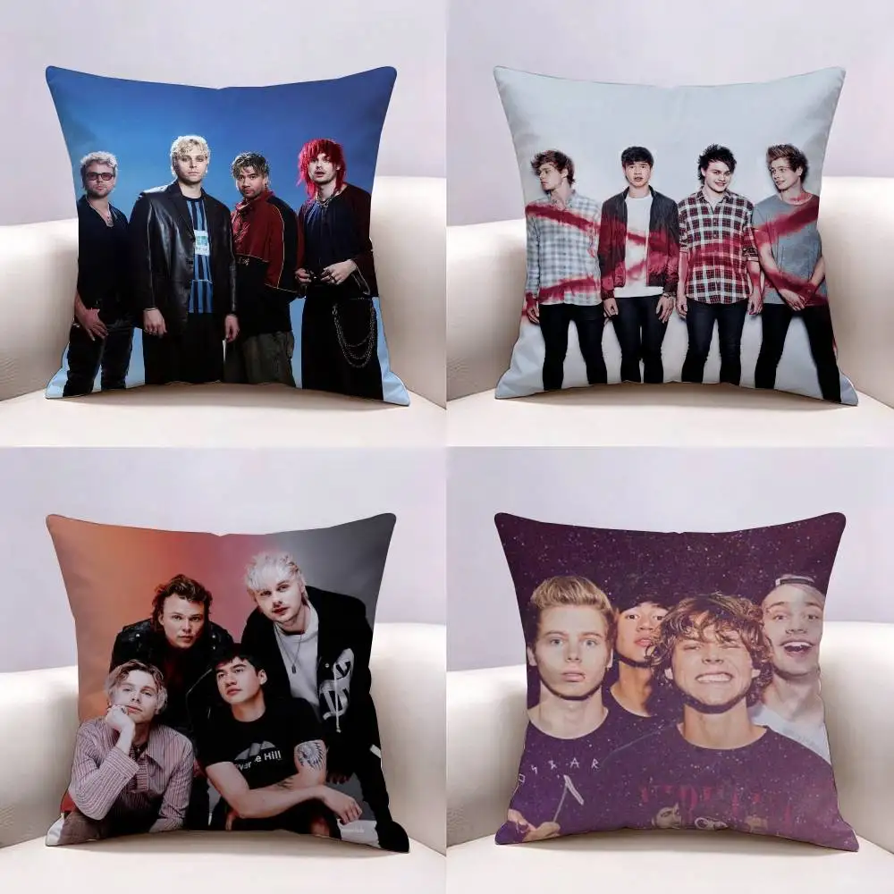 5 5SOS S-Seconds of S-Summer Pillow Case Pattern Printed Pillowcase For Living Room Sofa Cushion Cover