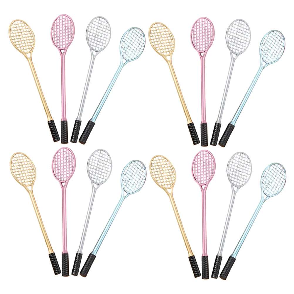 24 個バドミントンラケットゲルペンかわいいミニスポーツデザイン筆記具細字インク学生オフィス学校用