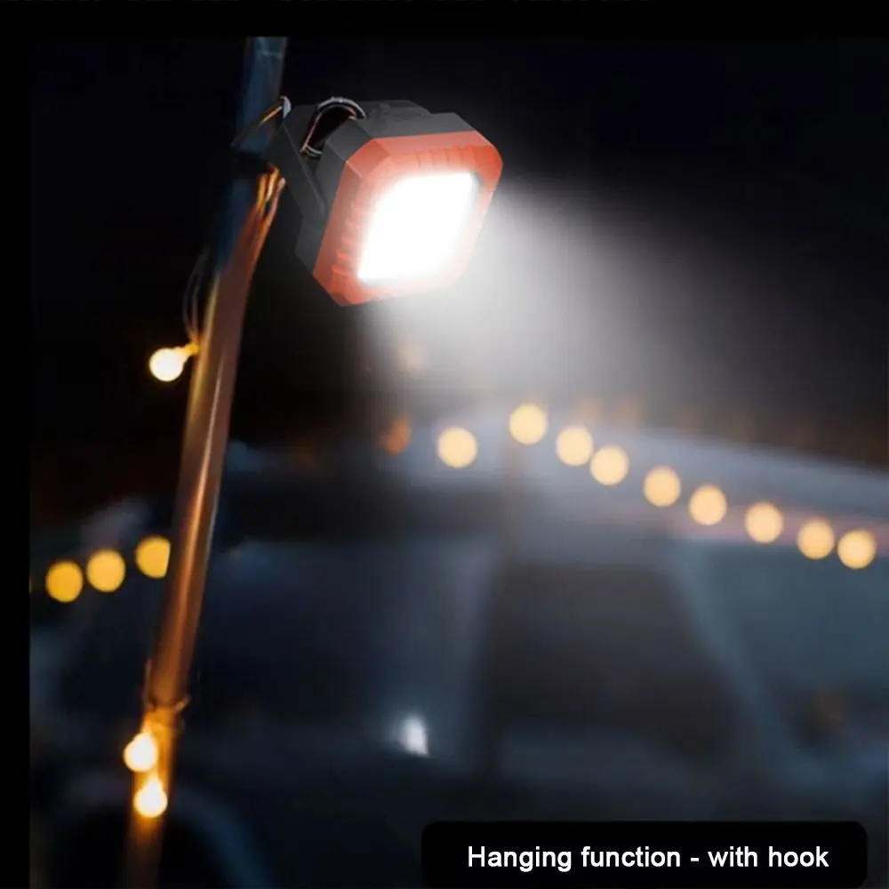 With Hook Mini Keychain Flashlight Adjustable Bracket Battery Level Display Floodlight Waterproof Super Bright Camping Lamp
