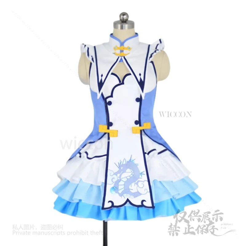 Amamiya Kokoro 코스프레 의상 게임 Vtuber 중국 스타일 드레스 비공식 정장 가발 여성용 할로윈 카니발 파티 맞춤형