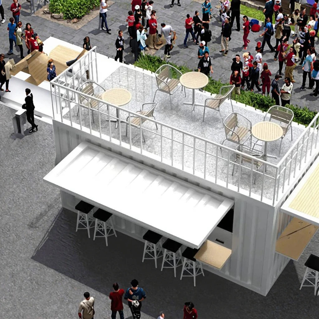 Cina Mini Pop-up Toko Kontainer Kedai Kopi/Bar Restoran Makanan Cepat Saji Toko Serba Ada Rumah Kontainer Pengiriman Prefab