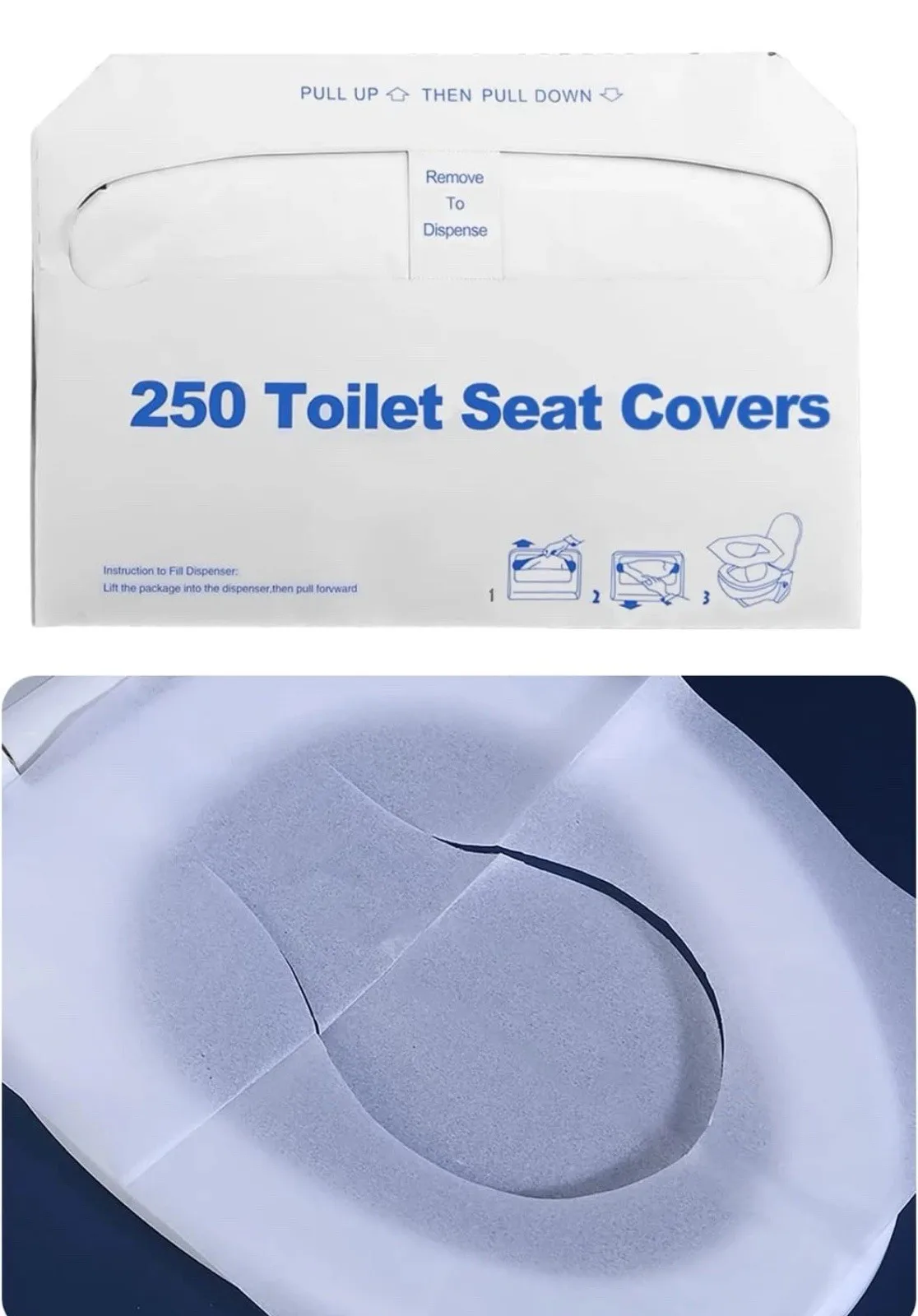 

Одноразовые чехлы на сиденья для унитаза, 250 шт., смывной гигиенический размер для путешествий, мягкие, удобные для дома, отеля, ванной комнаты, предметы первой необходимости
