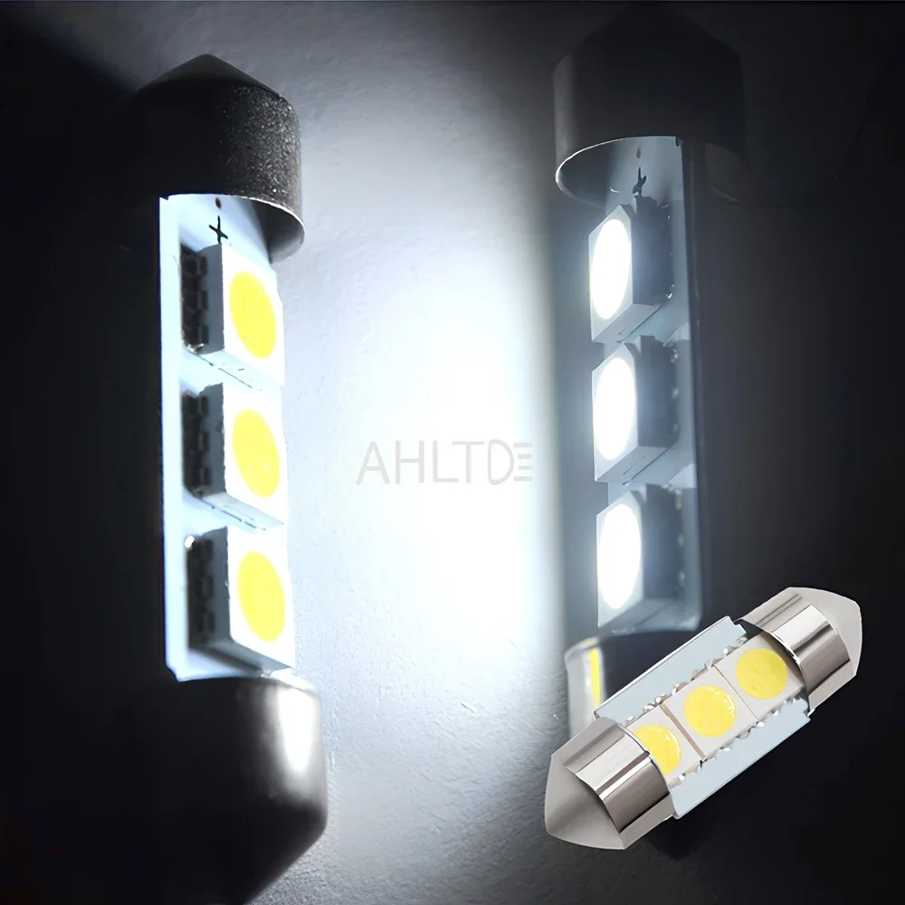 2PCS Auto kennzeichen stamm Led-lampe Dome Girlande Tür Lesen Decke Lampe 5050 3SMD 31/36/39/41mm 12V auto Innen beleuchtung