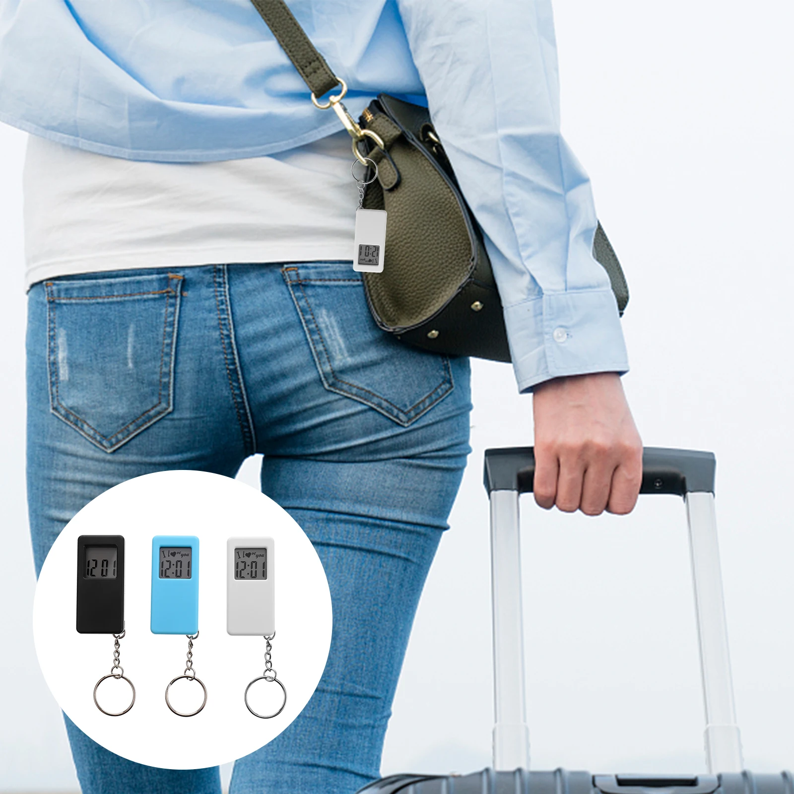 3pcs Mini Watch Keychain Portable Hanging Nurse Electronic Watch Small Size Fashion Accessory Gift