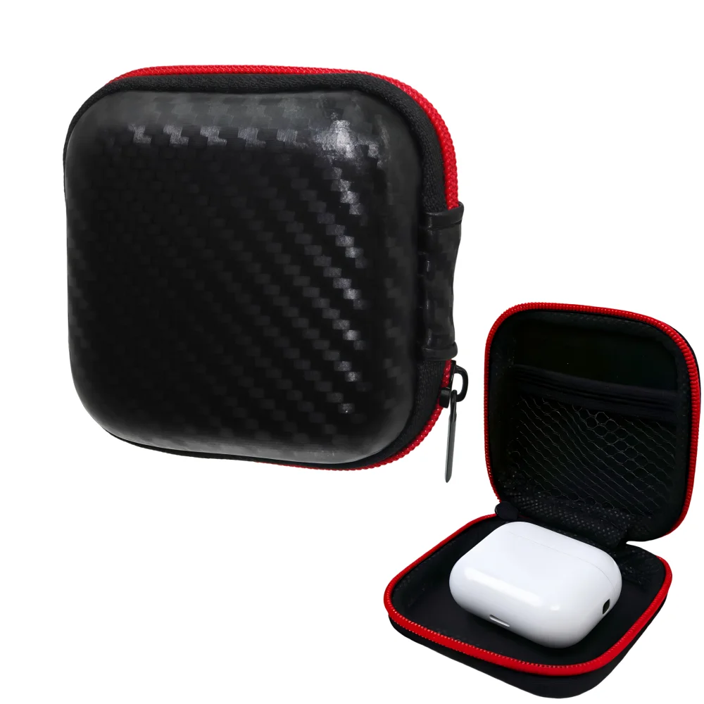 Bolsa de armazenamento de fones de ouvido EVA, estojo portátil para AirPods 1/2 3 4 Pro 2, cabo USB, mini organizador inteligente multifuncional
