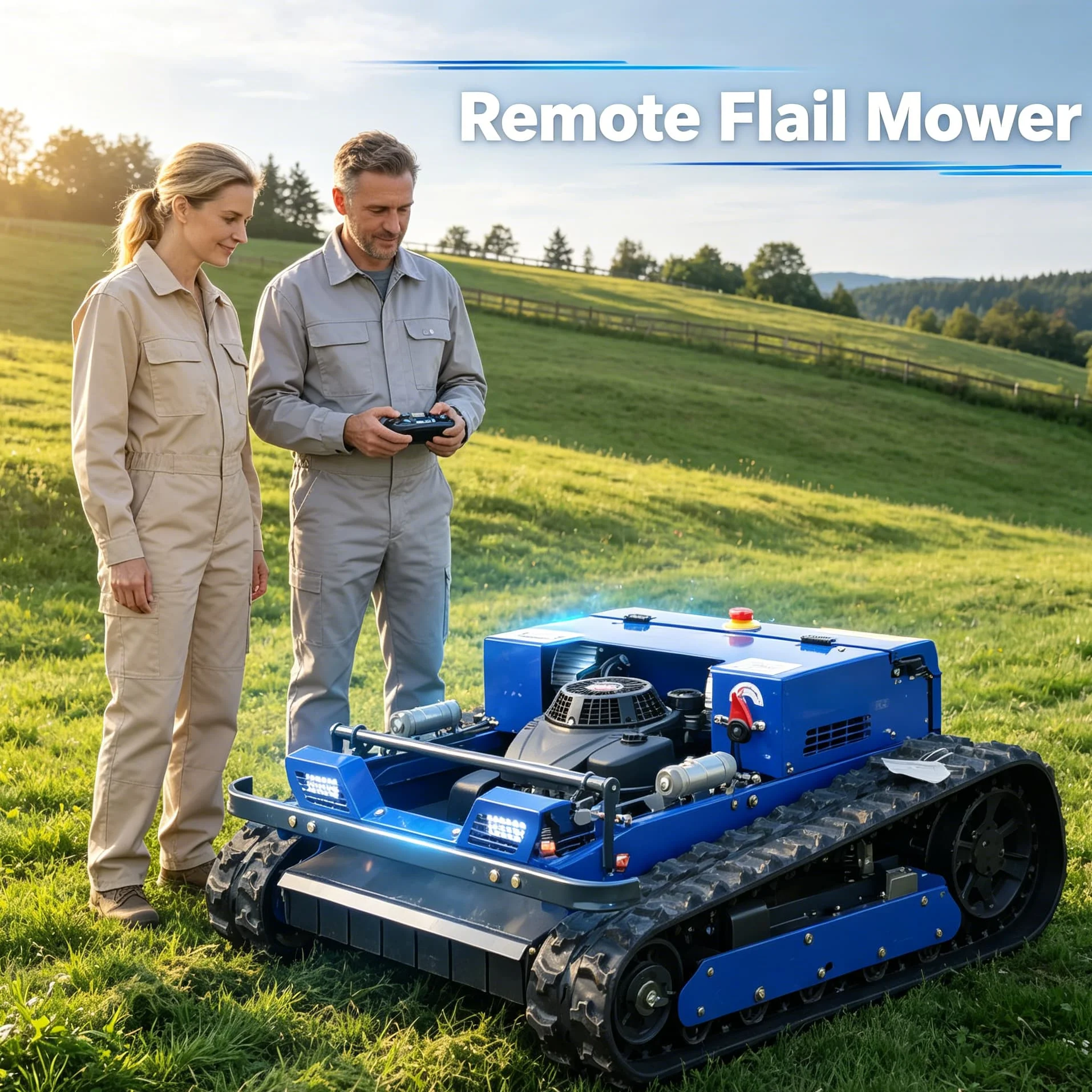 Customized Automatic RC self-propelled Crawler Remote grass Mower, GPS Petrol Lawn Grass Cutter, Reliable Robot Lawn Machinery