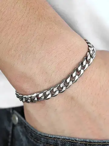 New Trendy Cuban Chain Men Bracelet Classic Stainless Steel 3/5/7/9mm Width Chain Bracelet For Men Women Jewelry Gift