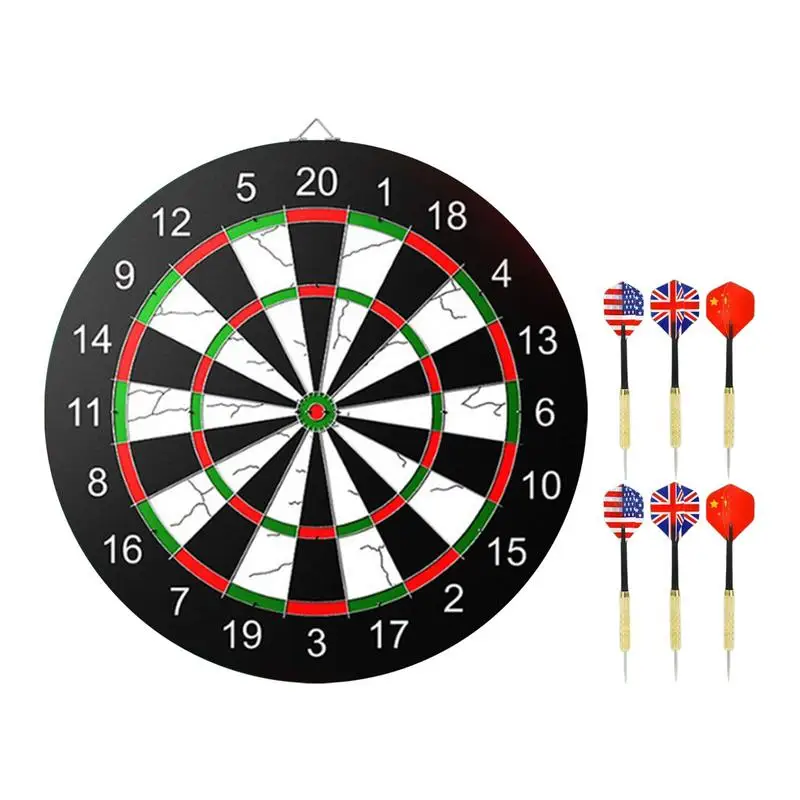 Professionelle Dartscheiben für Erwachsene, Beflockungsbrett, stabiles Dartscheiben-Spielset, 15 Zoll, Sportturnier, dickes Spielspielzeug