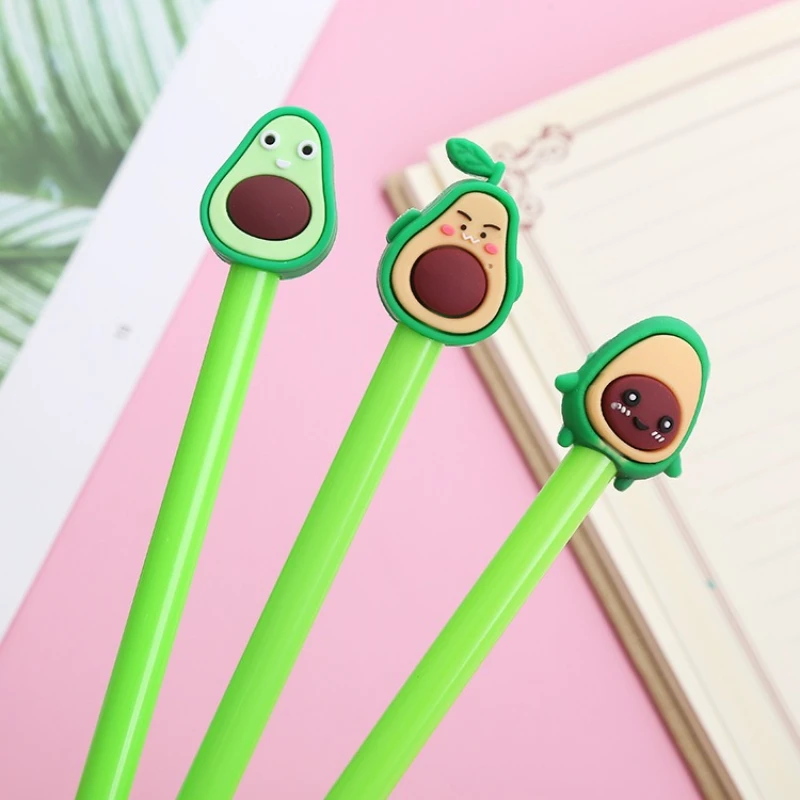 

Lovely Creative Student Pen Cute Fruit Shape Avocado Gel Fun Stationery Office Supplies Water Based Signature Kawaii Pens Gift