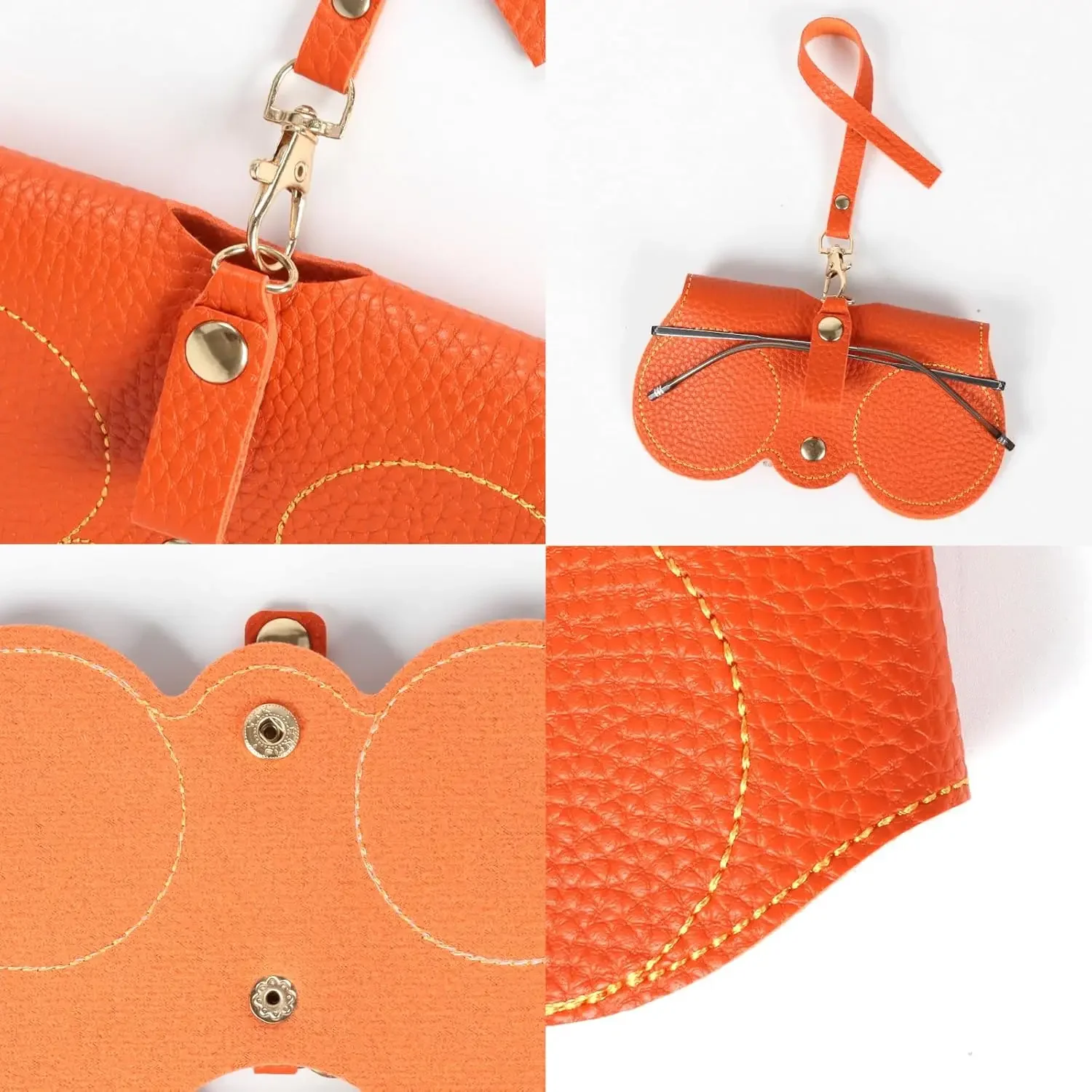 Soft Leather Sunglasses Bag Eyewear Case Container Storage Box Portable Hanging Glasses Bag Anti-Compression Sunglasses Case