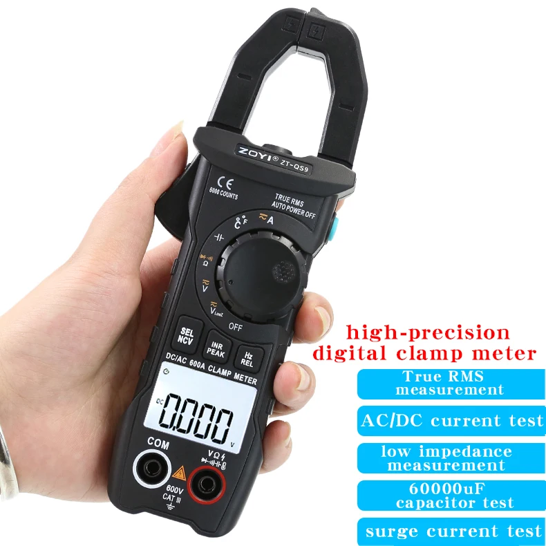 ZOYI ZT-QS9 AC/DC electrician digital clamp meter multimeter clamp current meter capacitance meter