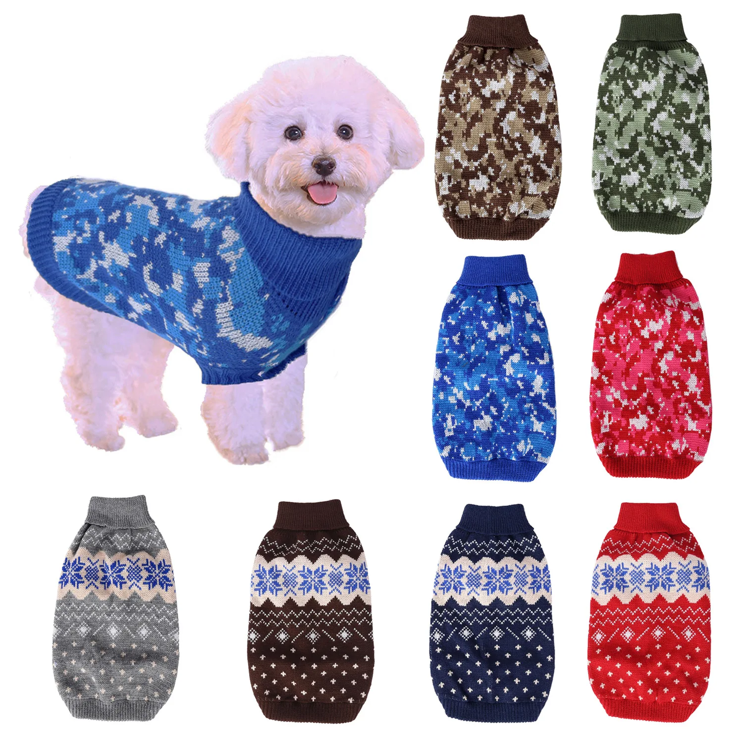 

Dogs Sweater Autumn Winter Cat Pet Items Camouflage Classical Cute Keep Warm Knitwear For XS-L