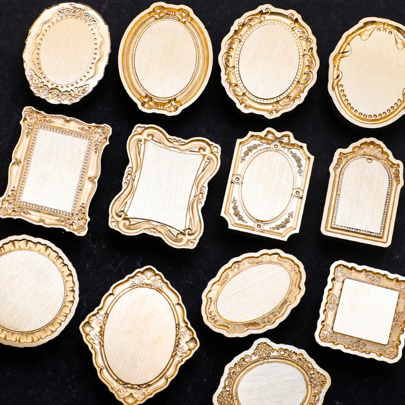 Photo Frame Lacquer Seal Head Retro Mirror Frame Sealing Wax Stamp Head Irregular Copper Head Envelope Invitation Deco Seal