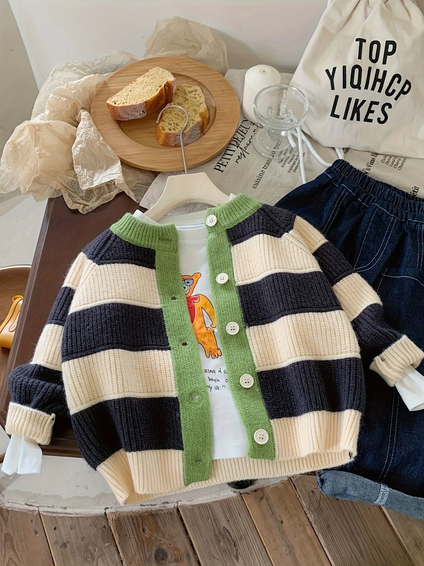 New Children’s Sweater Cardigan, Spring and Autumn Striped Stylish Fashion Baby Color-Blocking Autumn Style 2 New Children's Sweater Cardigan, Spring and Autumn Striped Stylish Fashion Baby Color-Blocking Autumn Style 2