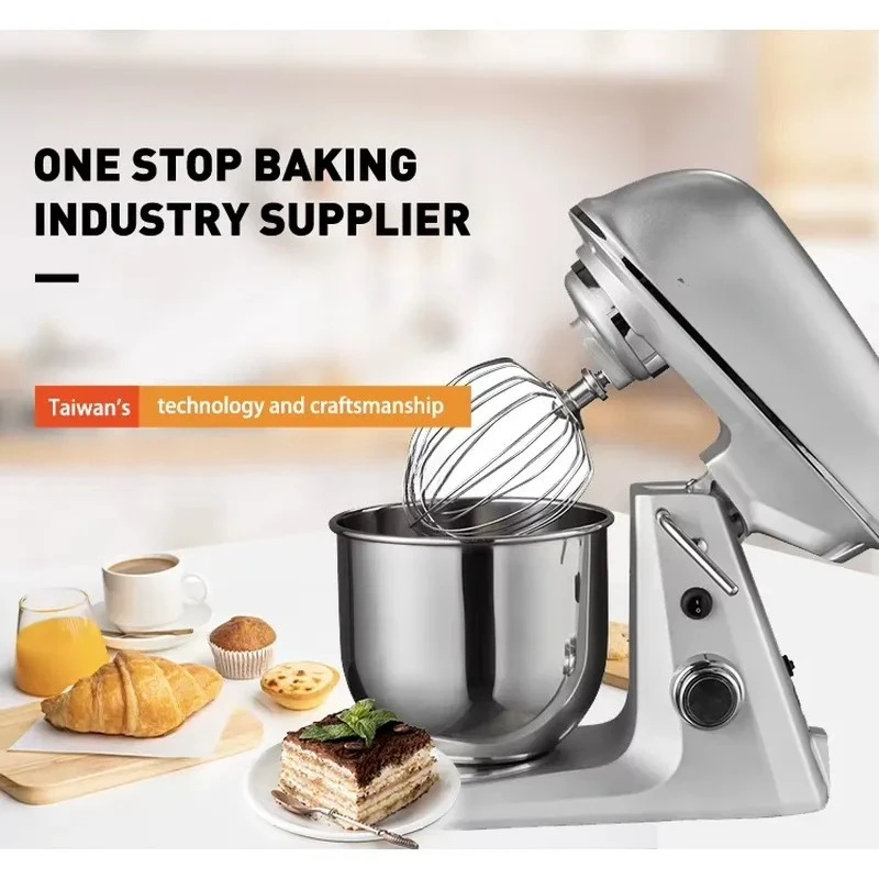 Commercial 7L Planetary Mixer for Cake Bread Dough Kitchen Tabletop Baking Equipment Home Use Wheat Flour Milk Ingredients