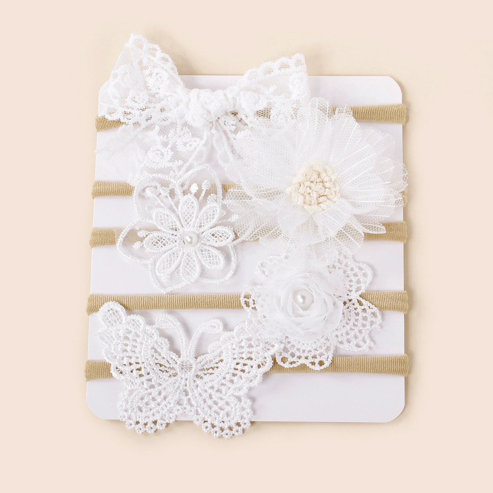 

5Pcs/Lot Newborn Baby Headband lace flowers Nylon Baby Girl Headbands Elastic Soft Hair Bands For Children Baby Hair Accessories