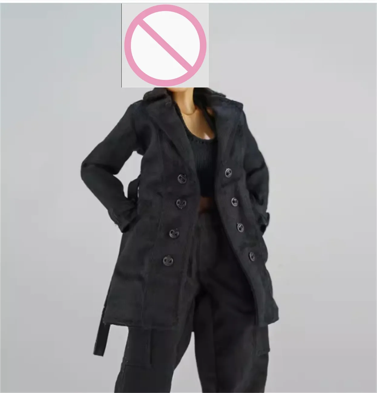 معطف طويل خندق مصدات الرياح بمقياس 1/12 بدلة أنيمي ملابس نسائية ألعاب عصرية لشخصية جندي ذكر 6 بوصة