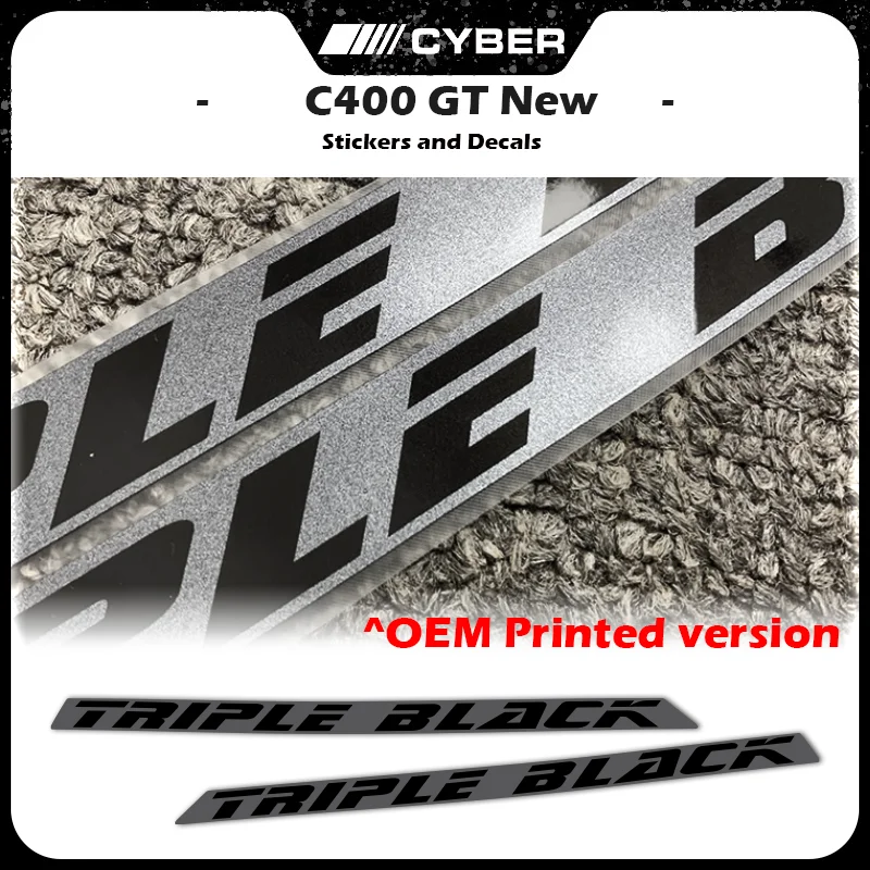 Autocollant de carénage de moto pour BMW, conception bicolore, triple noir, logo personnalisé, version imprimée OEM, C400 ightOEM