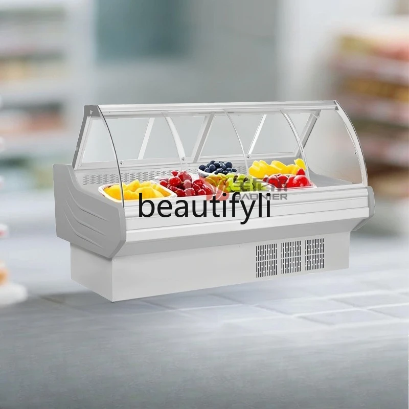 

Licorice Fruit Display Cabinet Frost-Free Fruit Cutting Cabinet Commercial Horizontal Refrigerated Cabinet