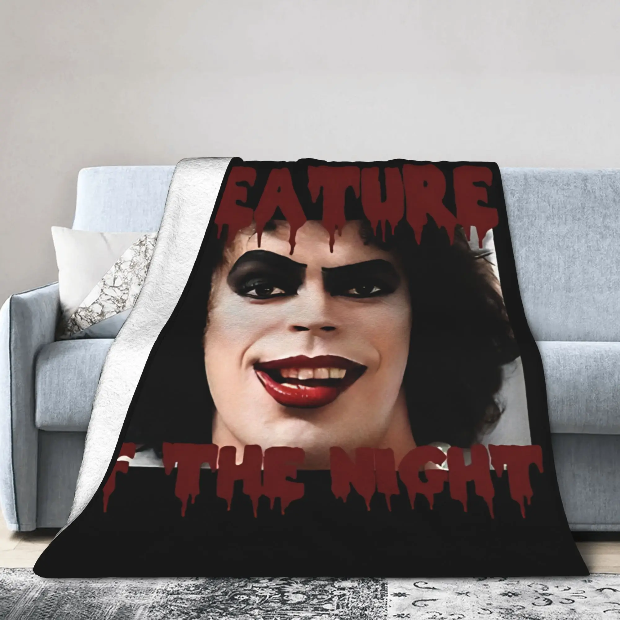 Frank N Furter Horror Movie Blanket The Rocky Horror Picture Show Plush Warm Throw Blanket for Chair Covering Sofa Spring Autumn