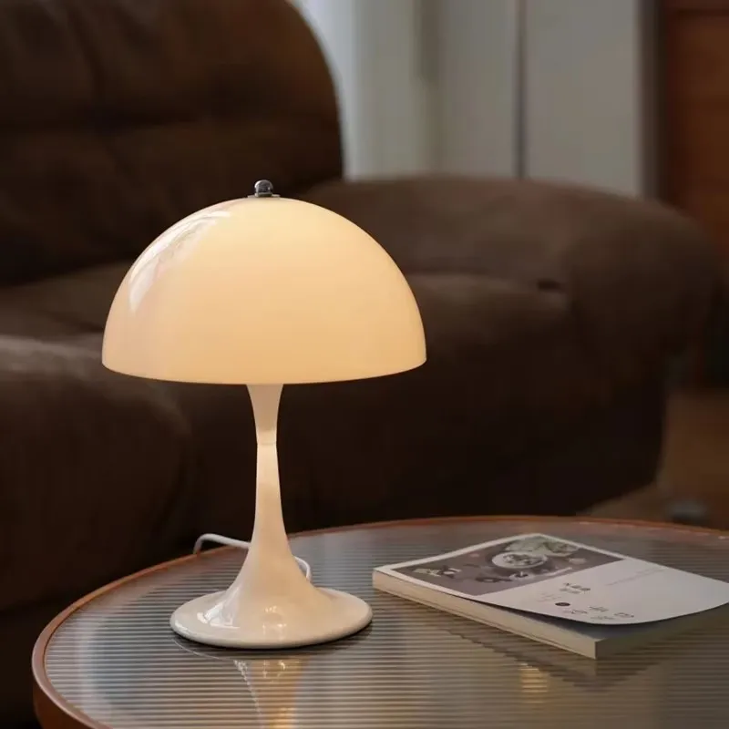 

Danish Designer Table Lamp Touch Dimmable Bedside Lighting with Medieval Metal Accents for Bedroom Suite & Home Office
