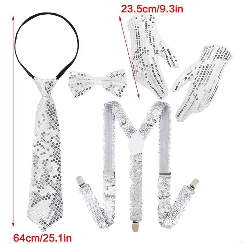 Show Professional Wear Wearined Bowtie Gloves Set Costume Accessori festivi