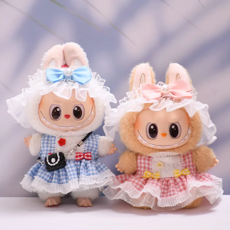 

Набор платьев для куклы Labubu, подходит для кукол 6,69 дюйма, комплект платья с кружевными головными уборами, аксессуары для кукол своими руками, подарок на Рождество и Хэллоуин