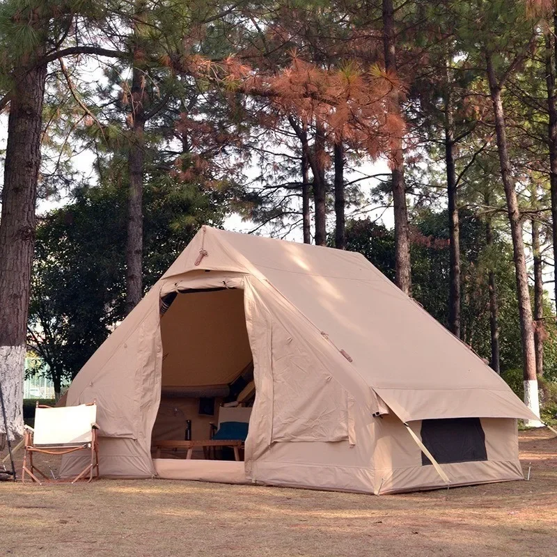 

New 6.3m2 Inflatable Tent Outdoor Inflatable Tent Camping House Thickened Cotton 5-6 Canopy Rain Proof Breathable Easy To Build