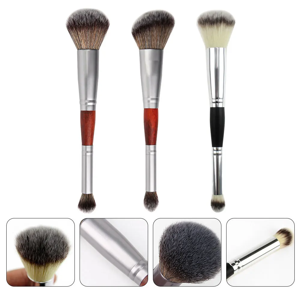 

3pcs Double-Head Eyeshadow Brush Compact Travel Size Professional Makeup Applicator For Women Supplies Tool