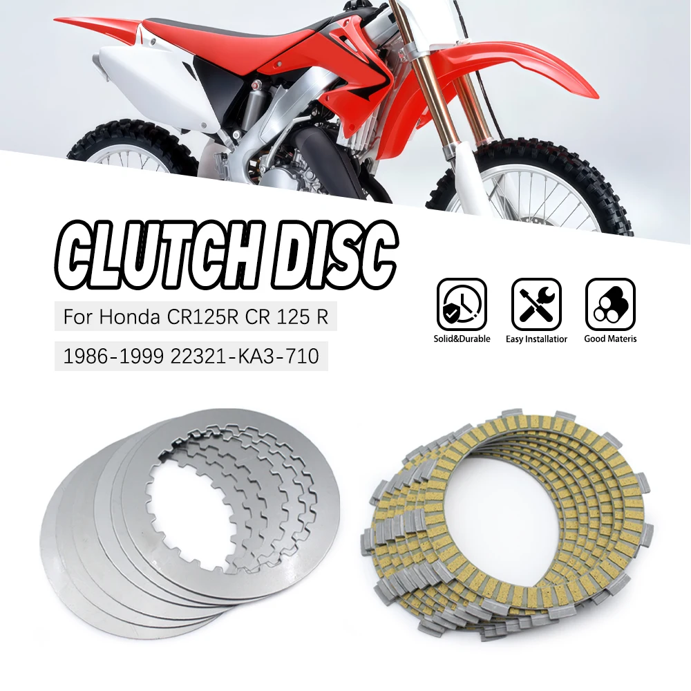

Motorcycle Clutch Friction Disc Plate Kit For Honda CR125R 1986-1999 OEM:22201-KS6-700 22321-KA3-710 Motorcycles Accessories