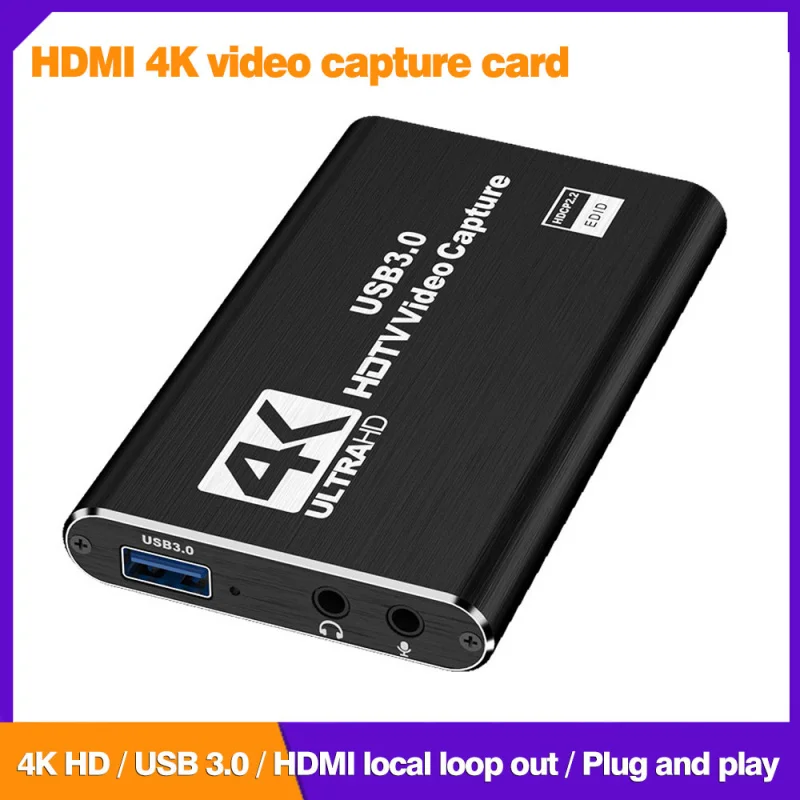 

HDMI 4K USB 3.0 Video Capture Card - Compatible with 1080P 60Hz computer PS4 OBS Game recording live HD Video Recorder Capture