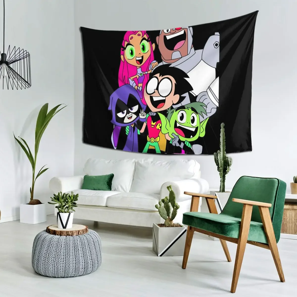 Teen Titans Picture Tapestry Hippie Wall Hanging Aesthetic Home Decoration Tapestries for Living Room Bedroom Dorm Room