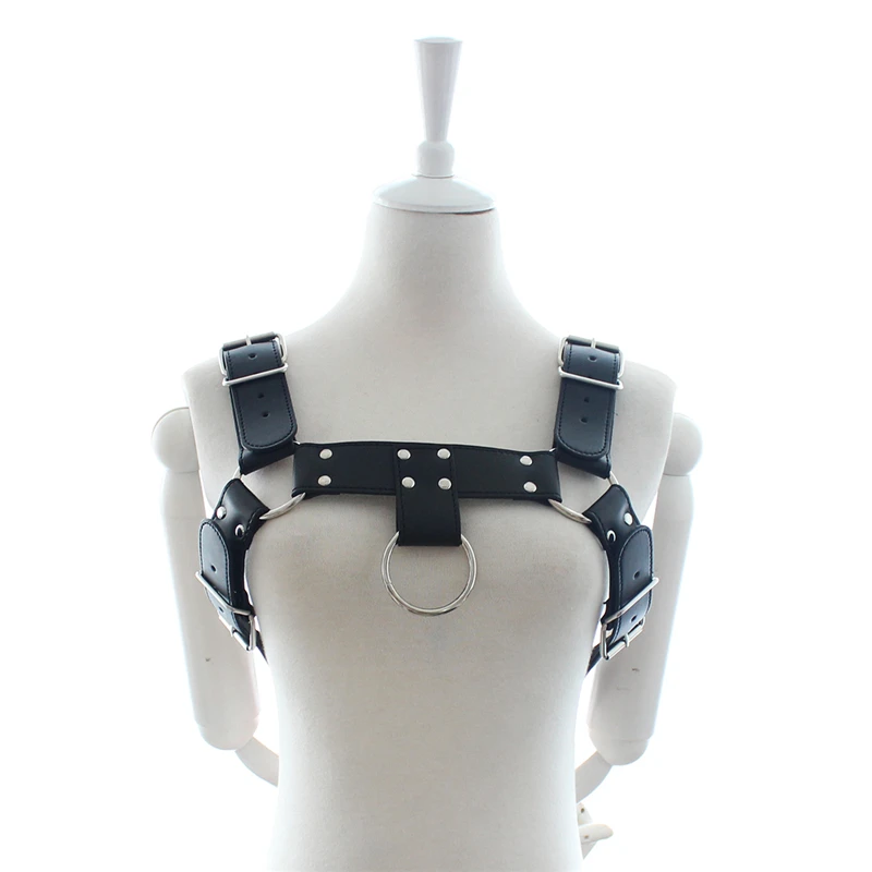 Leather Men Harness Belts with Buckle Fetish Gay Sex Bondage Clothes Punk Goth Chest Body Harness Straps Sexual Male Lingerie