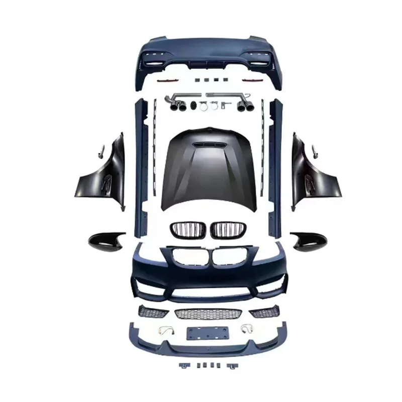 

Подходит для BMW 3 серии E90/E92, модифицированная решетка переднего бампера в стиле M4, боковые юбки, хвостовая губа, хвостовое горло, задний бампер Surround Ki