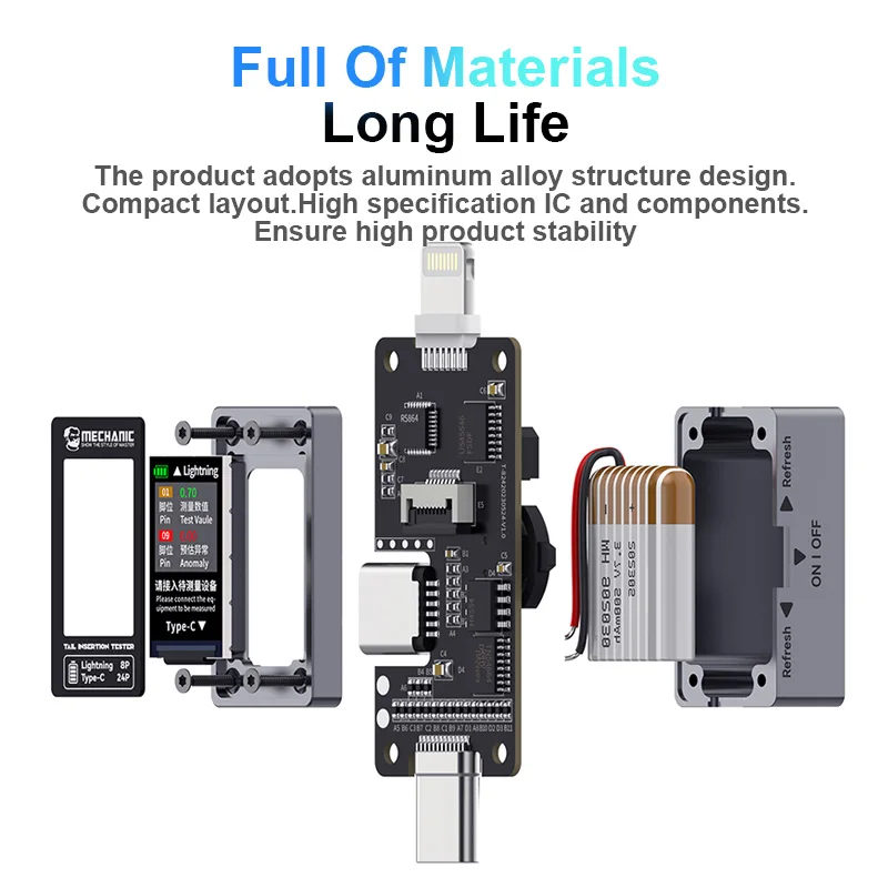 Mechanic T-824 Precision Tail Insertion Detector No Disassembly Digital Display Current Power Check Independent Pin