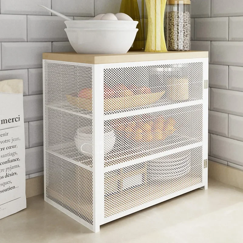 

Cupboard Household Kitchen Storage Cabinet Vegetable Storage Rack Table Mini Small Simple Multi-Functional Desktop Breathable