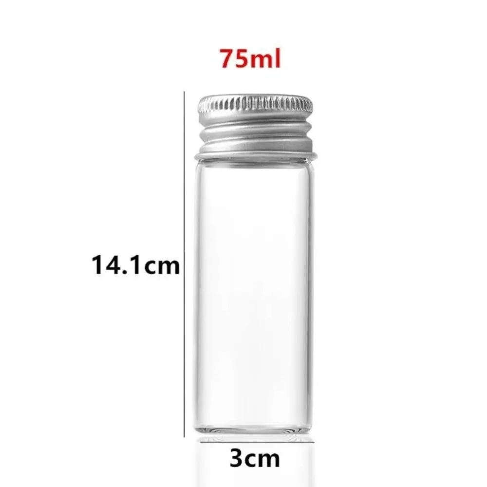 PET Material Storage Containers Aluminum Cap 50-125ml Capacity Mini Bottles Kitchen Storage Transparent Body Empty Jars