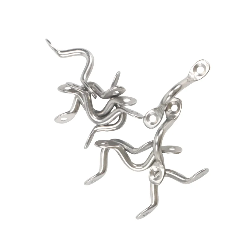 316 Stainless Steel S Eye Straps with 5mm Tie-Down Hooks Marine Grade Hardware for Boat Car Canopy Engine Mounting