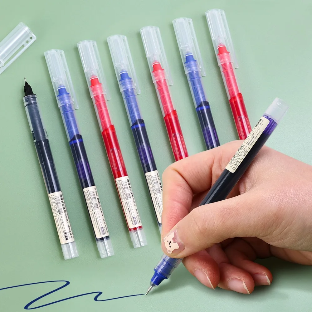 1-20Pcs Black/Blue/Red Needle Type Gel Ink Pens 0.5mm Liquid Ballpoint Pen Students Stationery School Office Writing Fast Drying