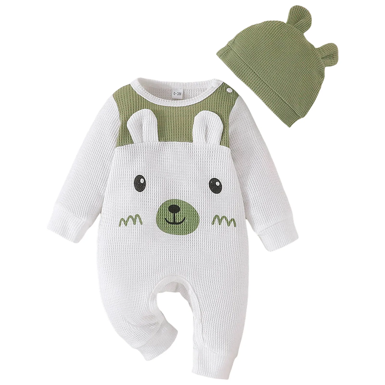 

Baby Zipper Romper Newborn Baby Clothes Baby Jumpsuit Romper Infant Boy Girl Fall Winter Outfit With Hat Boy Set
