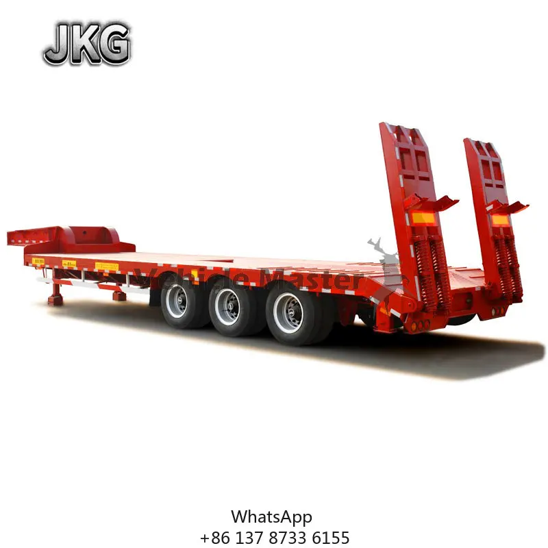Shandong Haoyue Factory 60 - 100 toneladas 3 4 ejes Remolque Lowboy Camión de cama baja Semi remolque para la venta