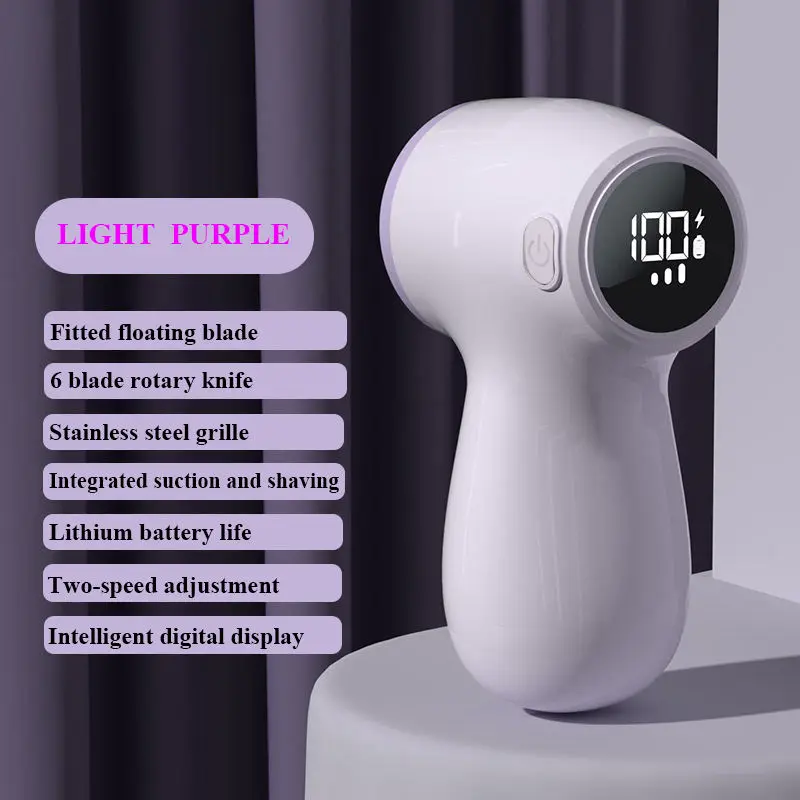 2024 Rechargeable USB Electric Lint Remover Digital Display Wireless Laundry Fabric Shaver Mini Portable Clothes Shaver