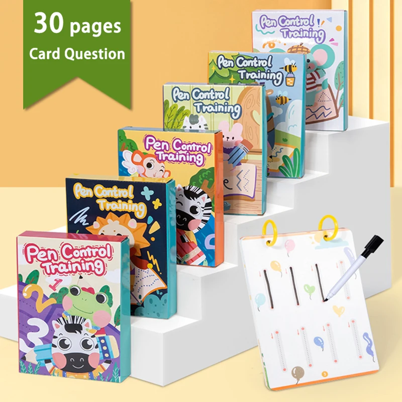 หนังสือควบคุมปากกาสำหรับเด็กวัยหัดเดินของเล่นเพื่อการศึกษาจากของเล่นการเรียนรู้การเขียนเพื่อลบกิจกรรมสมุดงาน