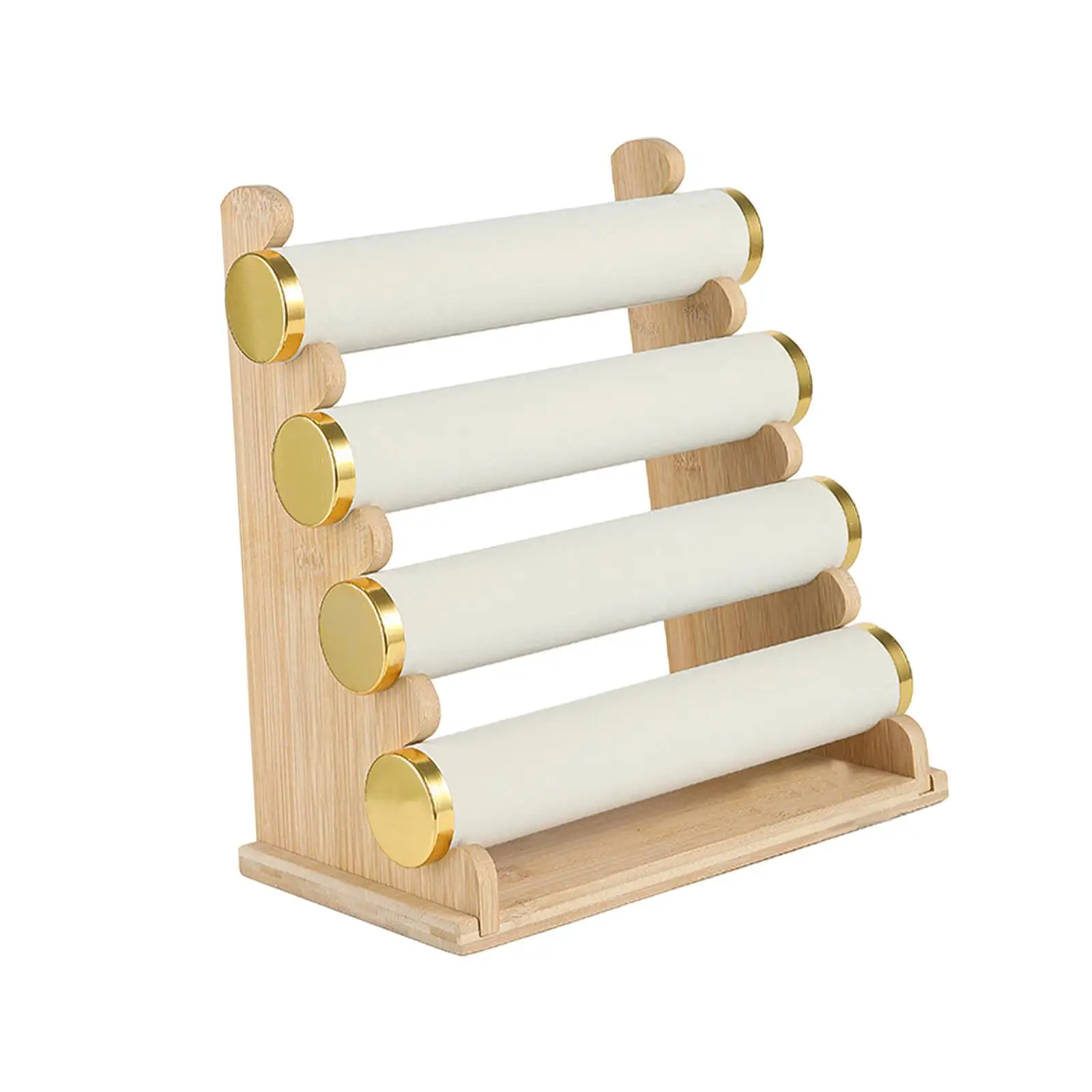 

Bangle Bracelet Holder Jewelry Organizer for Shop Window Tradeshow Tabletop Four Layers Beige