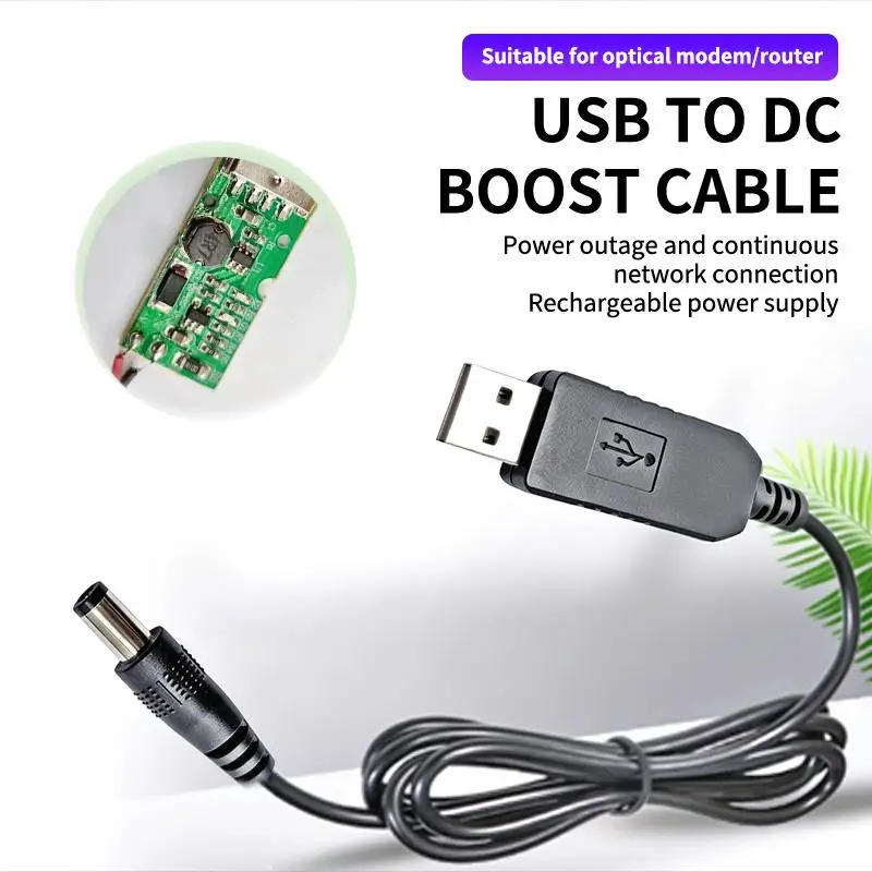USB Boost Converter Adapter Power Boost Line DC 5V To DC 9V / 12V Step UP Module USB Cable 2.1x5.5mm Plug For WIFI